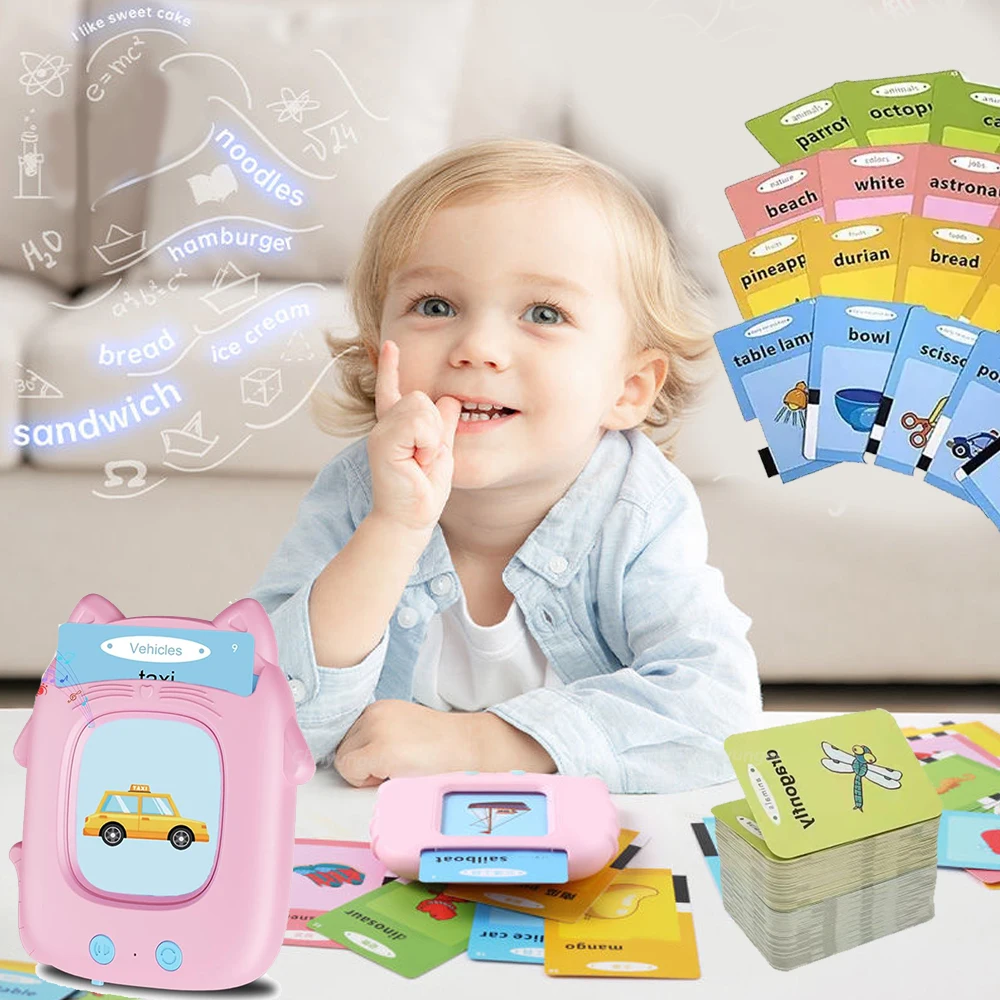 Talking FlashCards for Kids Early Education Flash Card Preschool Montessori Toy, English/Spanish/French/German/Italian/Russian 2