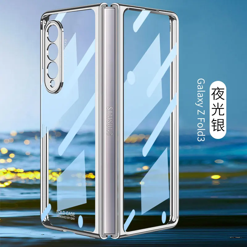 Luxury Plating Screen Glass Case with Camera Protection - Hard Plastic Cover