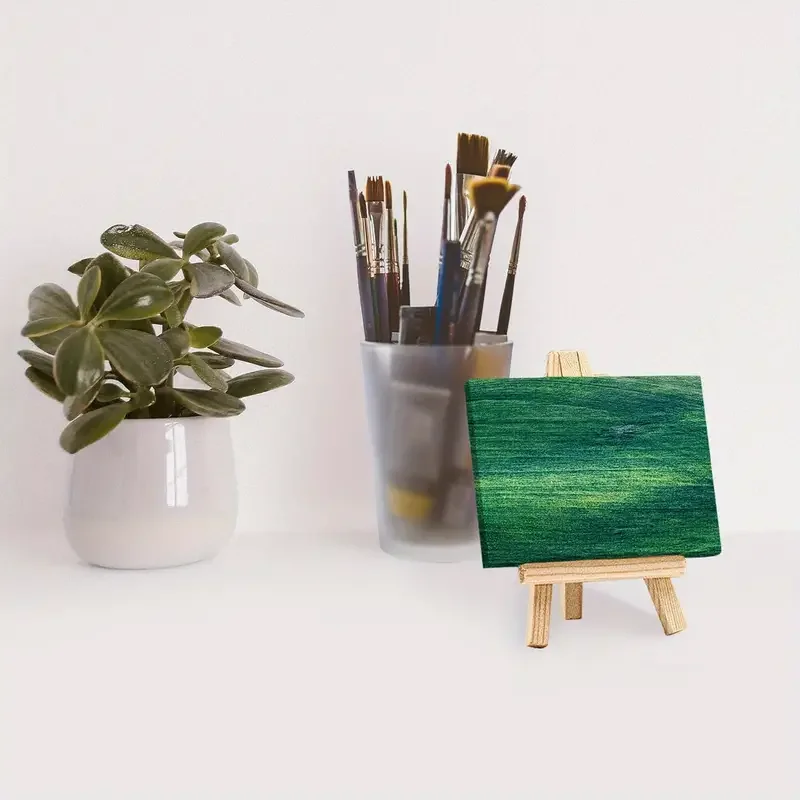 12pcs Mini Canvas & Easel Set-Small Wooden Display Stands for Art and Crafts Painting Kit