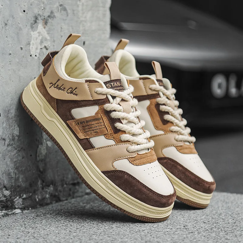 Spring Autumn Brown Chunky Men Casual Shoes Fashion High Quality Designer Sneakers Men Comfortable Men's Sneakers