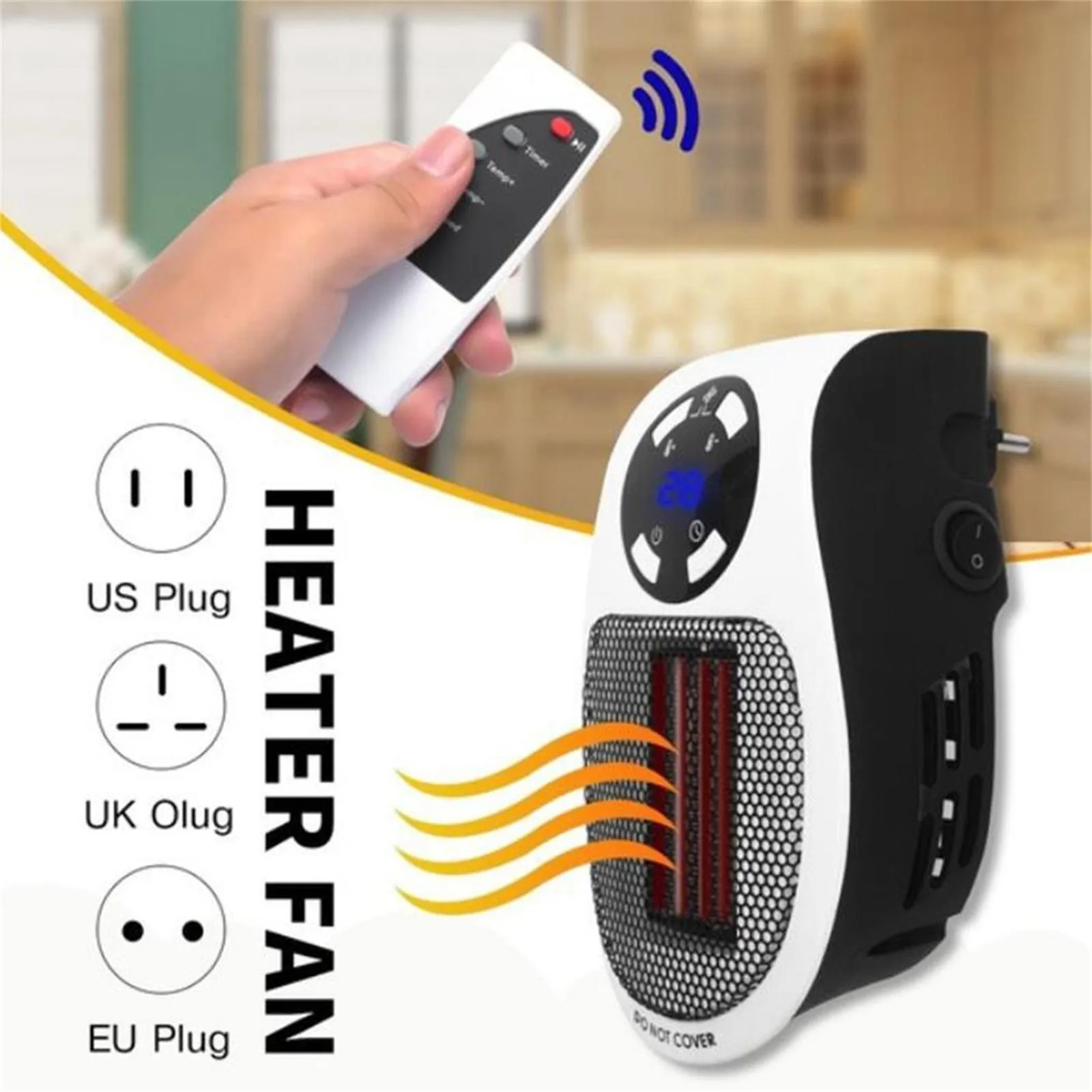500W Fan Heater Electric Heater Ceramic Fan 3 Modes Safe Energy Saving Quiet Room Thermostat For Indoor Office Bedroom electric heating fan