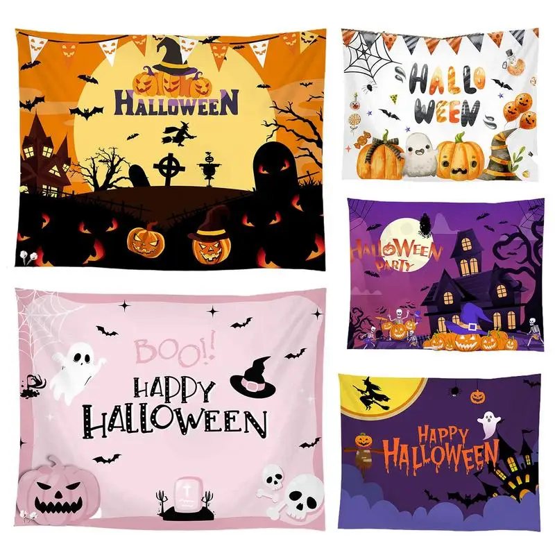 

Wall Halloween Cloth Wall Decorative Halloween Pumpkin Backdrop Halloween Pumpkin Backdrop For Halloween Decor Photobooth Props