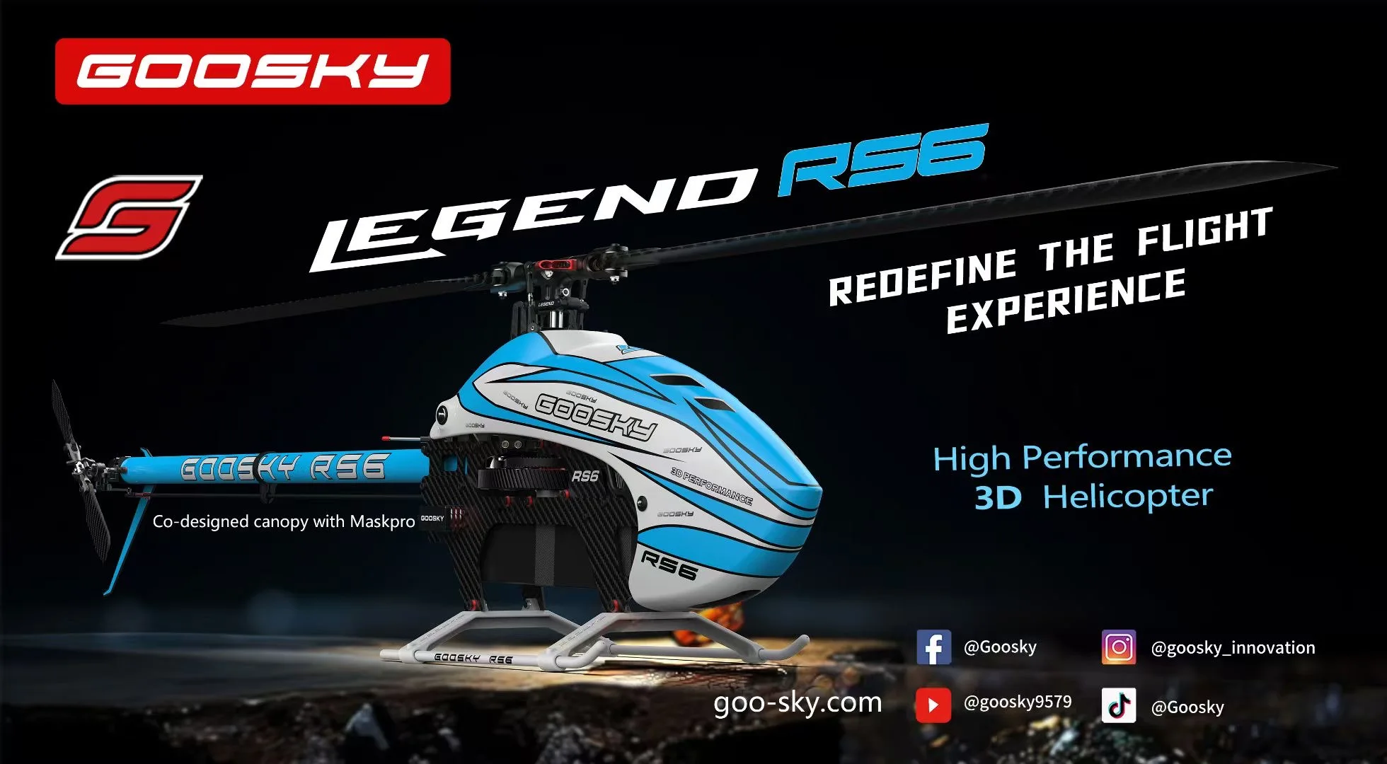 在庫あり Goosky LEGEND RS6 600 3D フライバーレス RC ヘリコプター