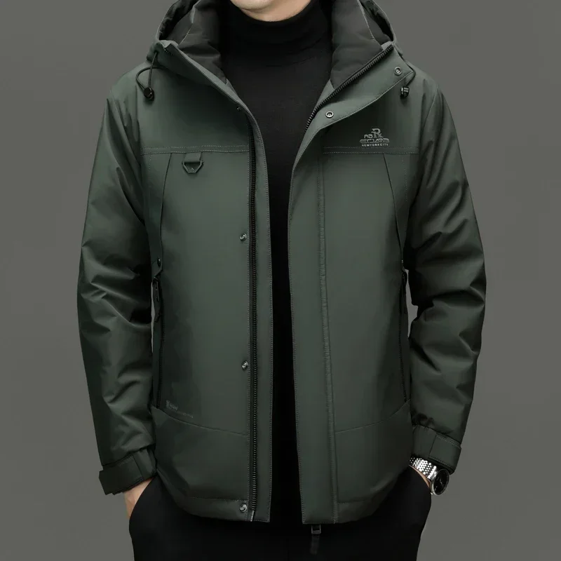 thumbnail image 1 of Chaqueta corta de plumón con relleno de plumón de pato para hombre, novedad en abrigos de plumón, ropa de diseñador para hombre, chaqueta de invierno para hombre, chaquetas con capucha, abrigo para ho, 1 of 4