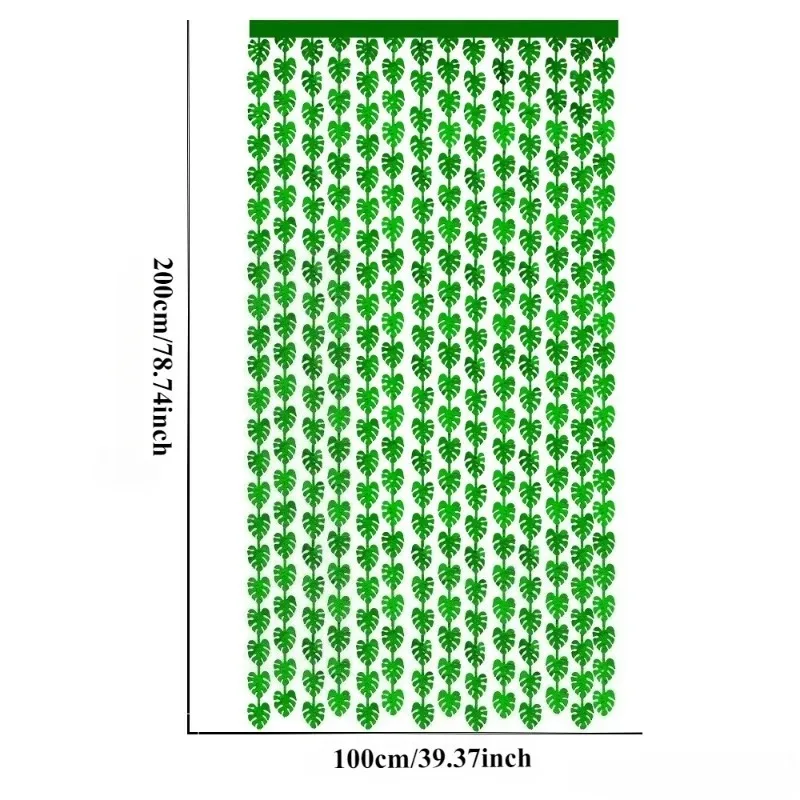 Green Leaf Rain Curtain Wall Tassel - Jungle Themed Decorative Prop