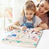 Children's maze toys, magnetic walking beads game, early education with pen training, math color cognitive classification 1