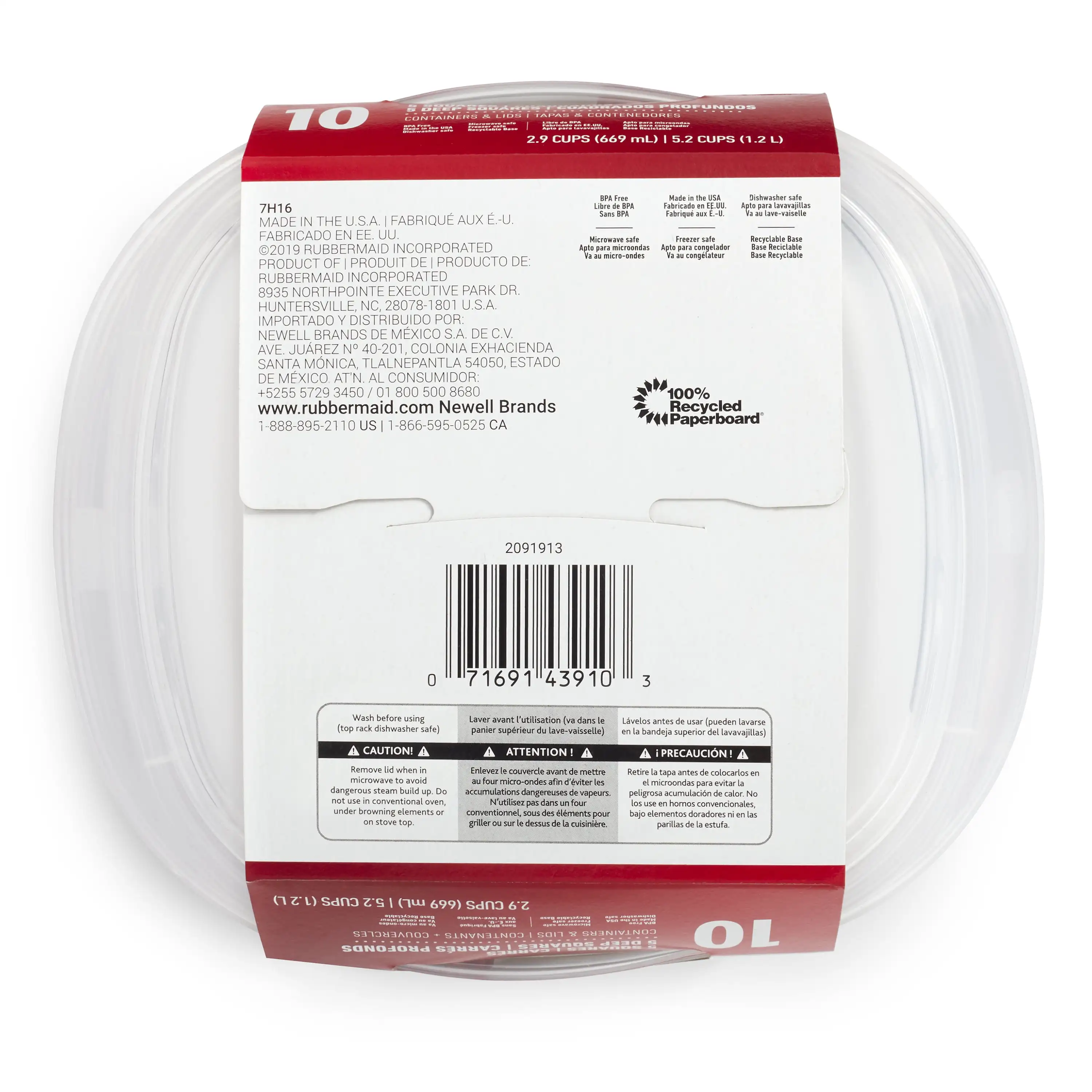 Rubbermaid TakeAlongs Food Storage Containers, 10 Piece Set, Red 5