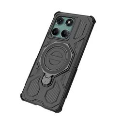 Airbag Anti-Drop Protective Case with Rotatable Magnetic Ring Holder for Motorola Edge 60 Pro (Color A)