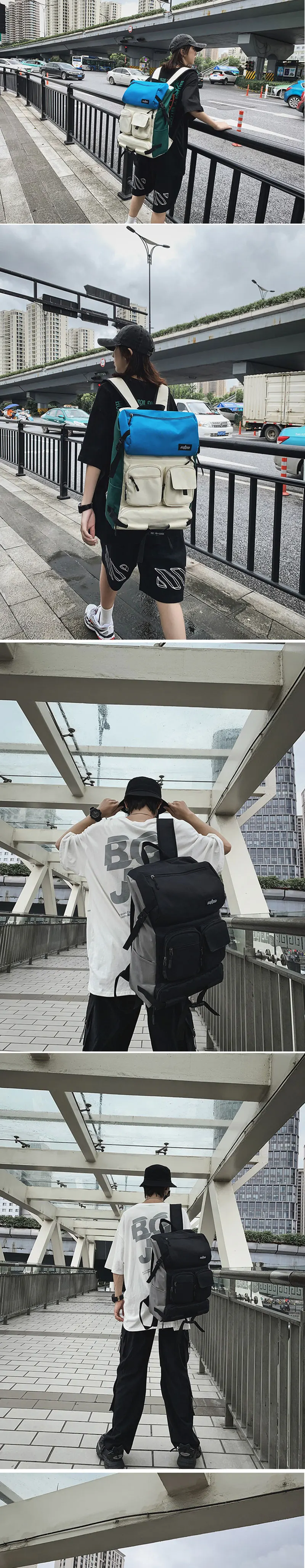 Bicycle Backpack Men Student Fashion Travel Sports Duffle Bag Contrasting Colors Soccer Gym Bag 22 S6e4c2ef24e9d498dbf7a0f3fc73a32fcq
