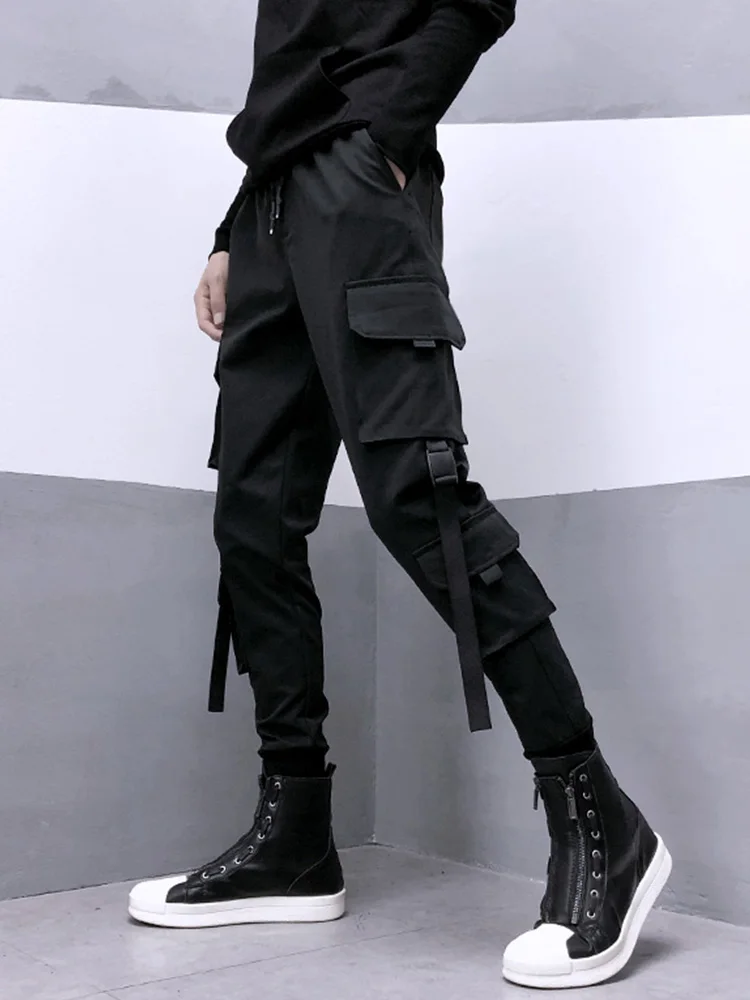 New 2025 Black Cargo Pants Men Summer Hip Hop Streetwear Harajuku Pockets Harem Trousers Joggers Pant Man and Women