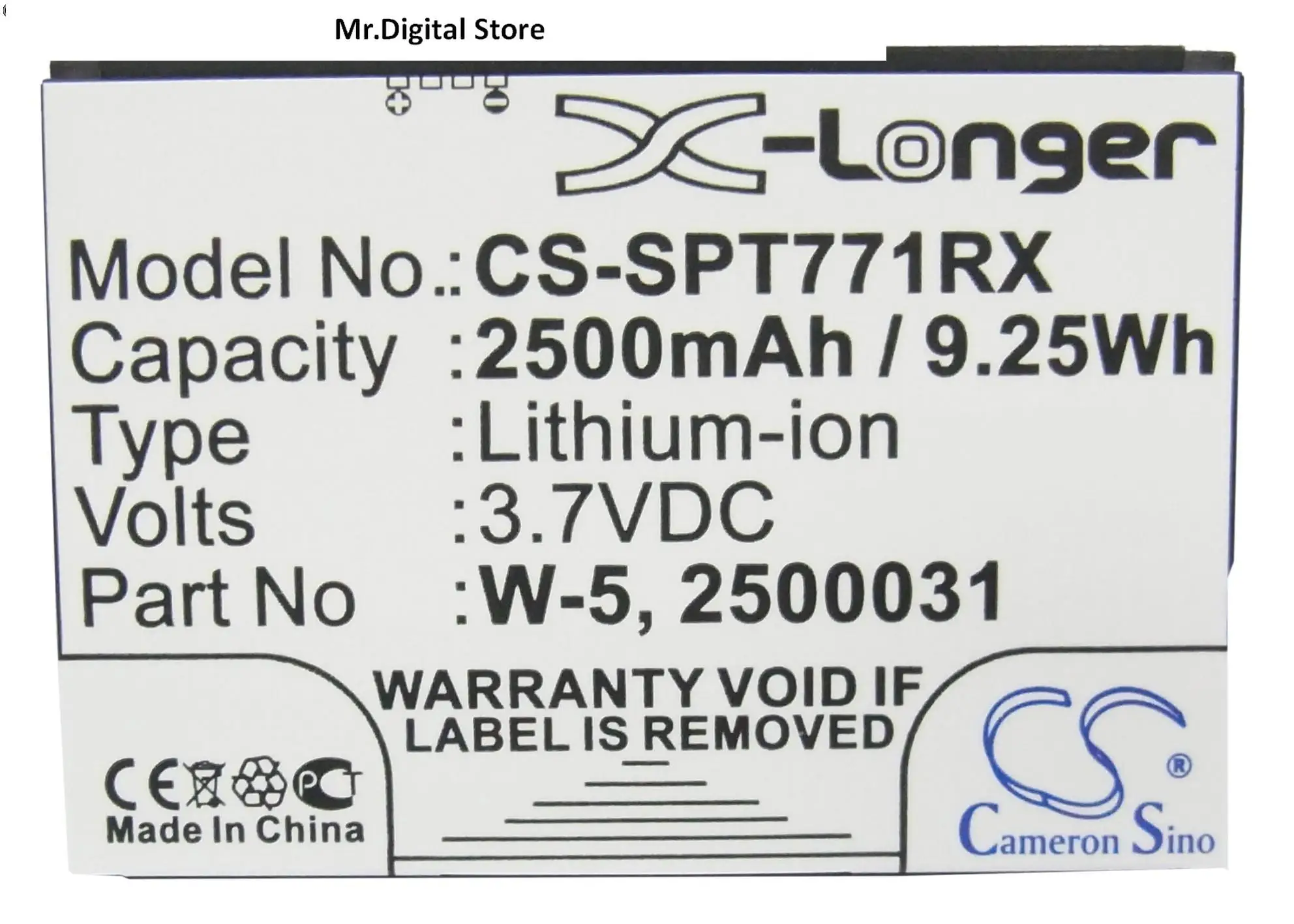 

Cameron Sino 2500mAh Battery 2500031, 2500060, W-5 for AT&T Unite, UNITE-344B, For Netgear Aircard 782s, For Sprint 770S, 771S