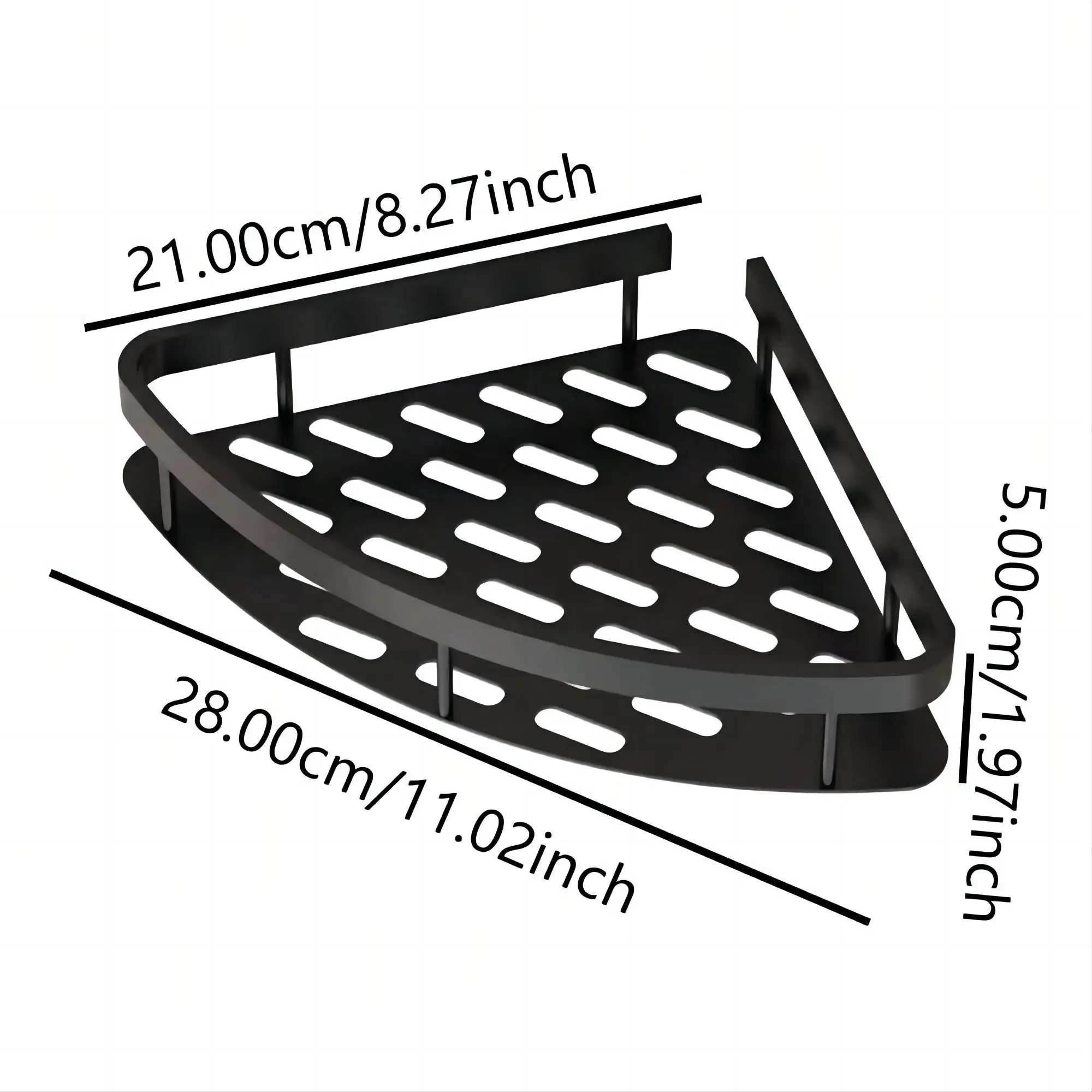 Bathroom Shelf One triangle household bathroom supplies storage rack black wall hanging tripod