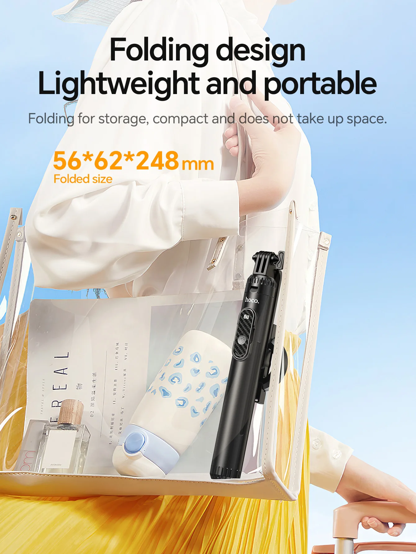 HOCO K25 Magnetic Tripod Selfie Stick with Bluetooth Remote