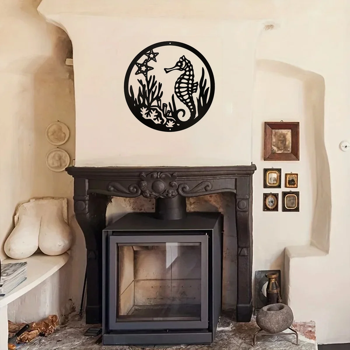 

CIFBUY Metal Art Seahorse Sea Life Wall Hanging Decorroom Decoration Great for Bathroom Kitchen or Patio Home Decoration Outdoor