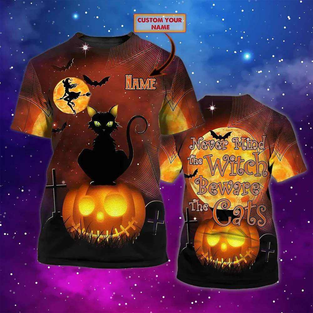 Neueste Sommer männer T-shirt Halloween kürbis Personalisierte Name 3D Gedruckt t-shirt Unisex Casual T-shirt Halloween geschenk DW130 – Detail 27