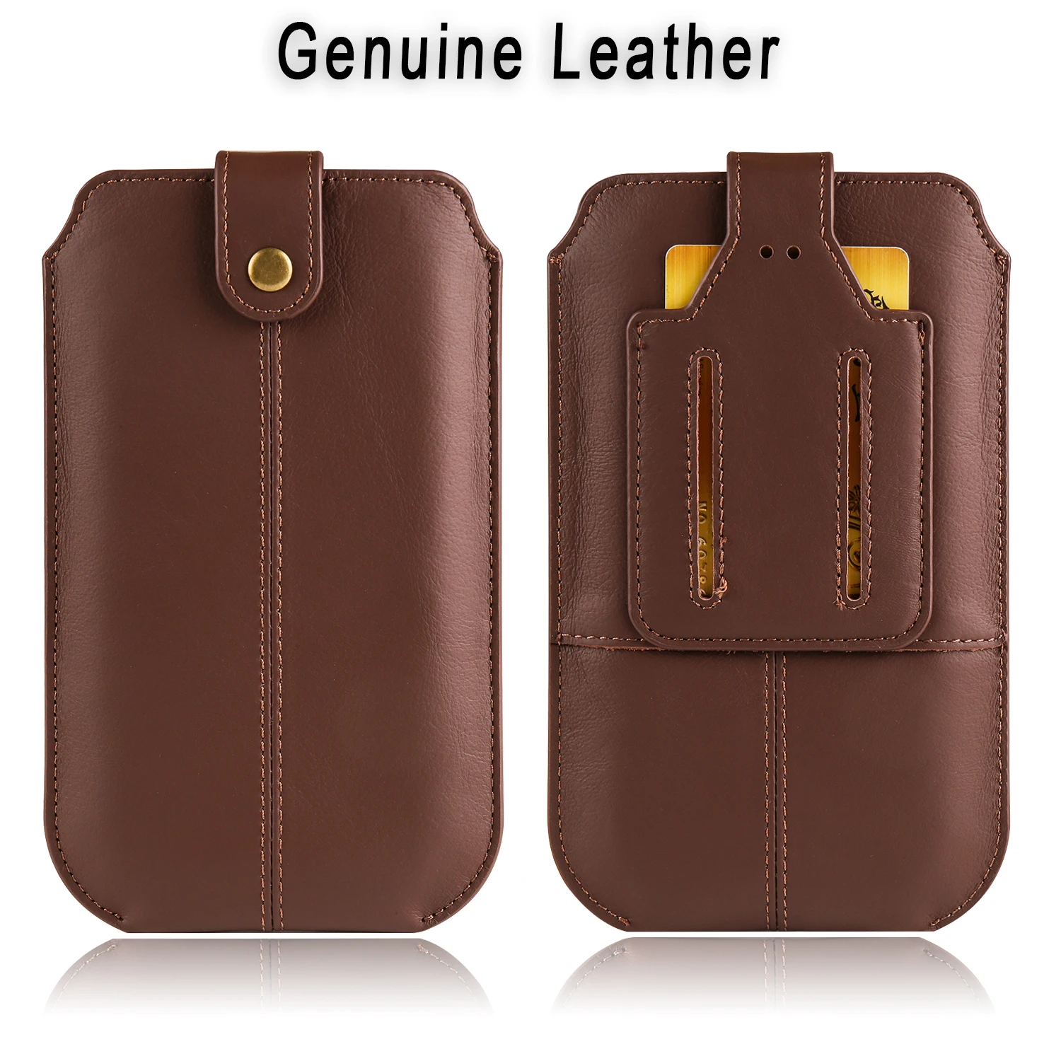 Genuine Leather Mobile Phone Belt Clip Case Pouch For Samsung S23 Ultra