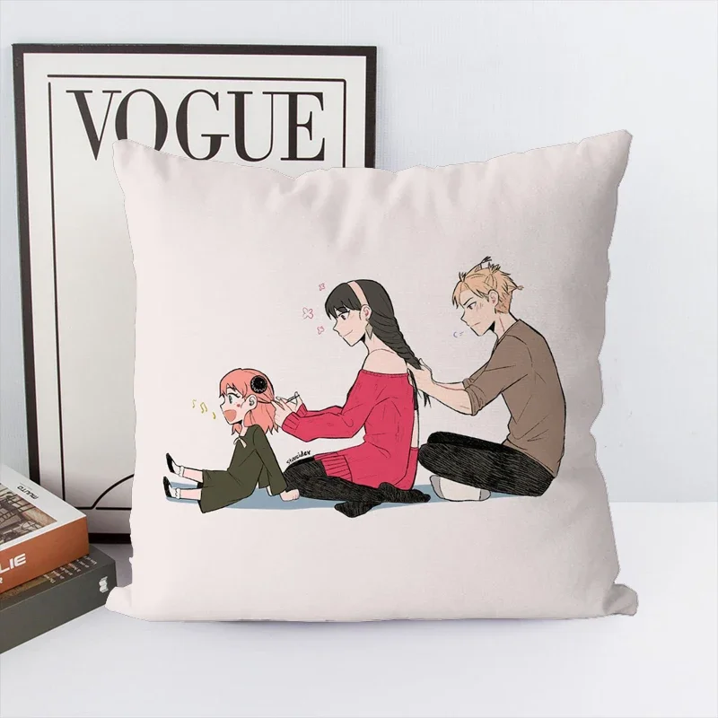 Cushion Cover Spy Xx Family  45*45 Fall Decor Decorative Pillowcases For Pillows 45x45 Car Decoration Anime Pillow Pilow Cases