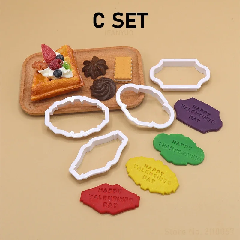 Cookie Cutters Biscuit Mould Cake Decorating Tools Letters Baking Tools 4PCS