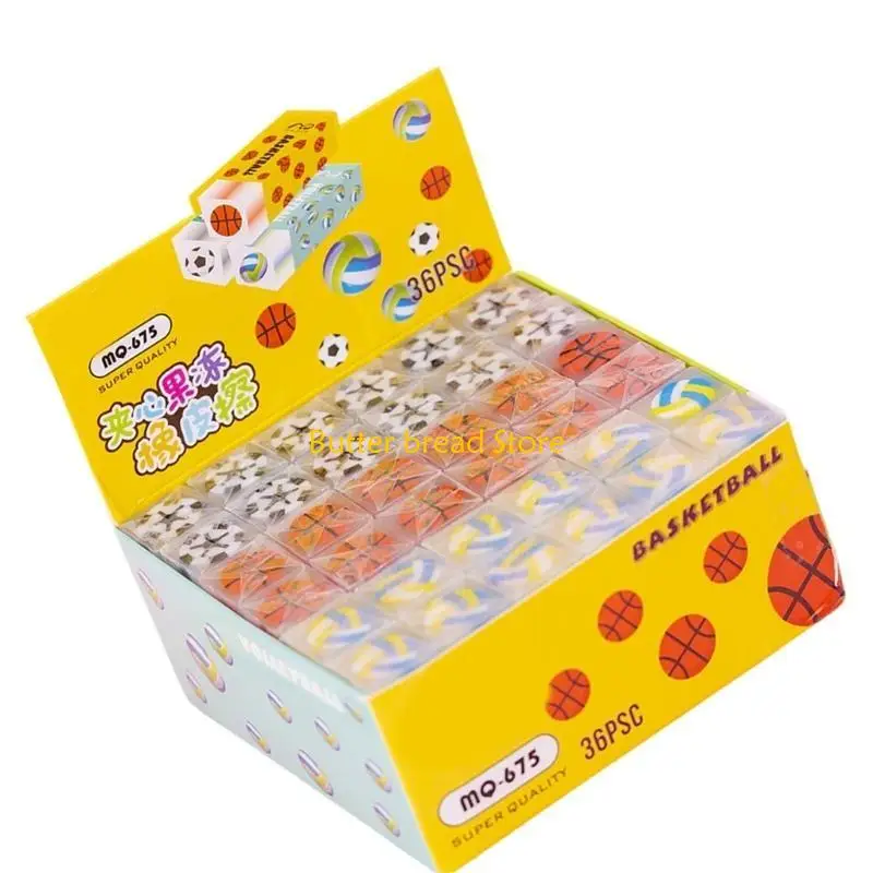 W89C 32/36 Pcs 연필 지우개 학교 지우개로 돌아 가기 부드러운 지우개 과일 지우개 어린이를위한 동물 지우개 보상 선물