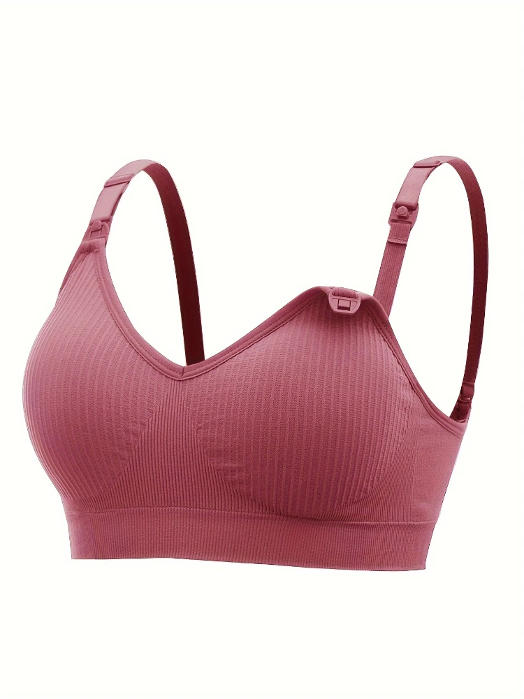 3PCS No Steel Ring with Sports Pad Bra Breastfeeding Non-sagging Vest-style Pregnant Women's Clothing Underwear Front Buckle 3