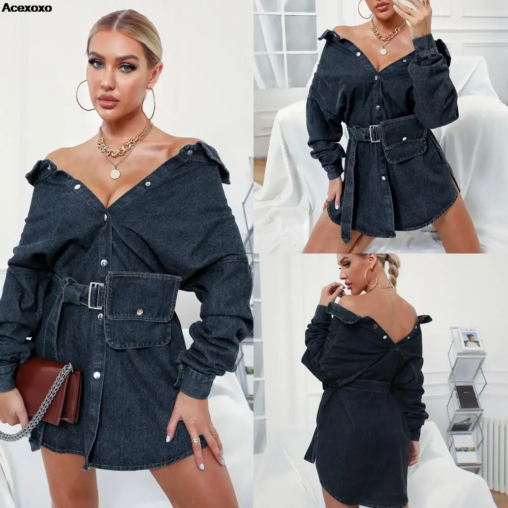 

Autumn-winter denim dress vintage