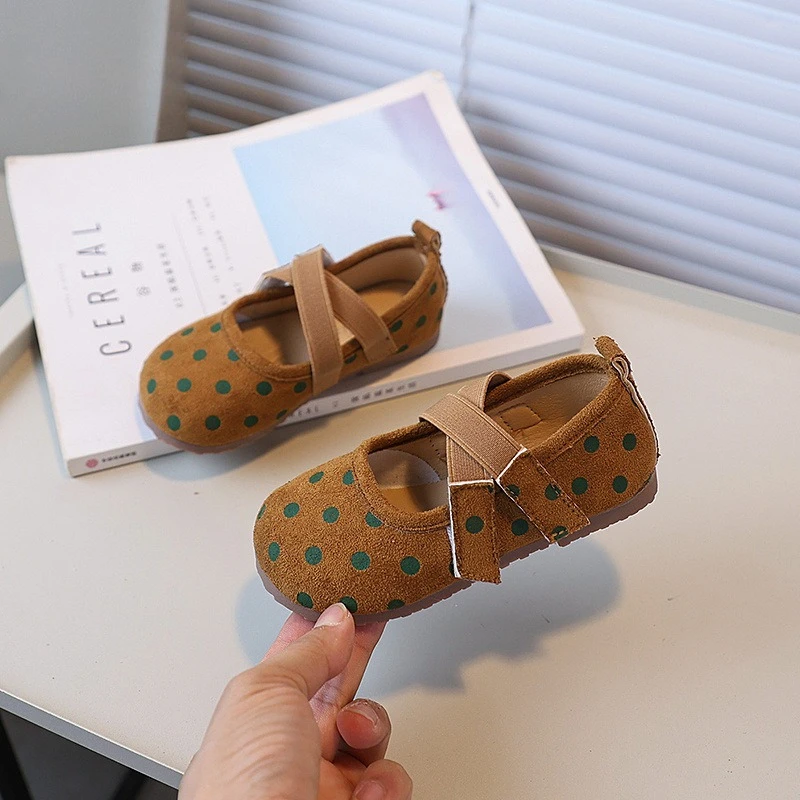 Leather Ballet Flat Shoes for Kids Girls