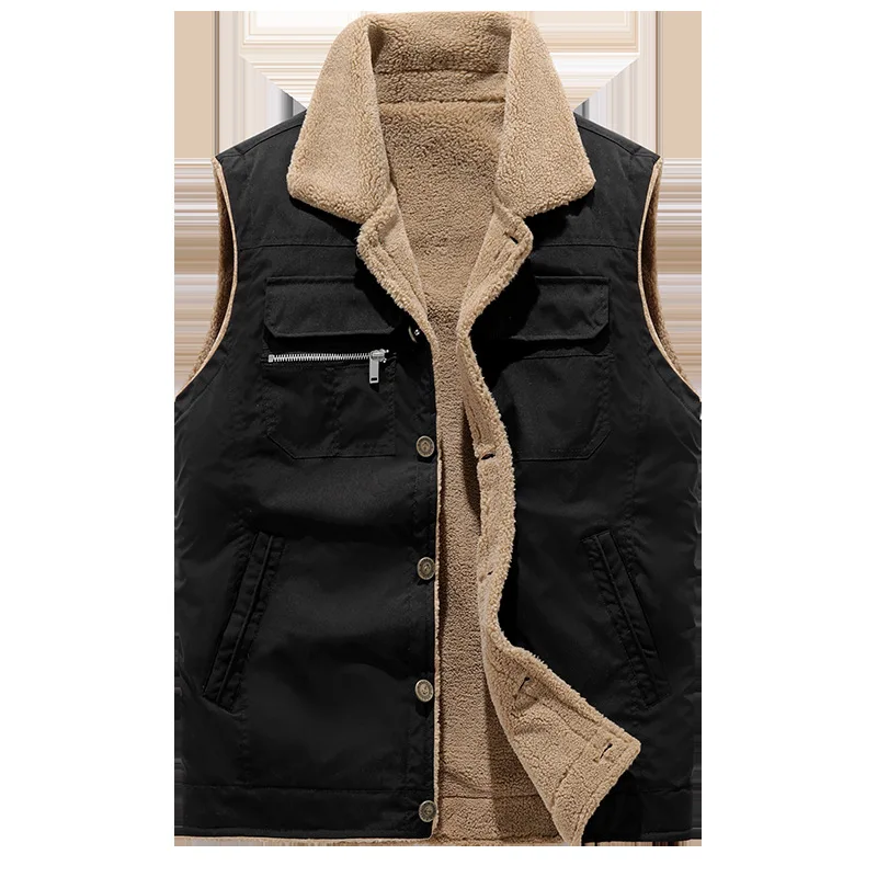 Vest Men's Winter Fleece Warm Waistcoat Jacket New Style Cashmere Men's Vest