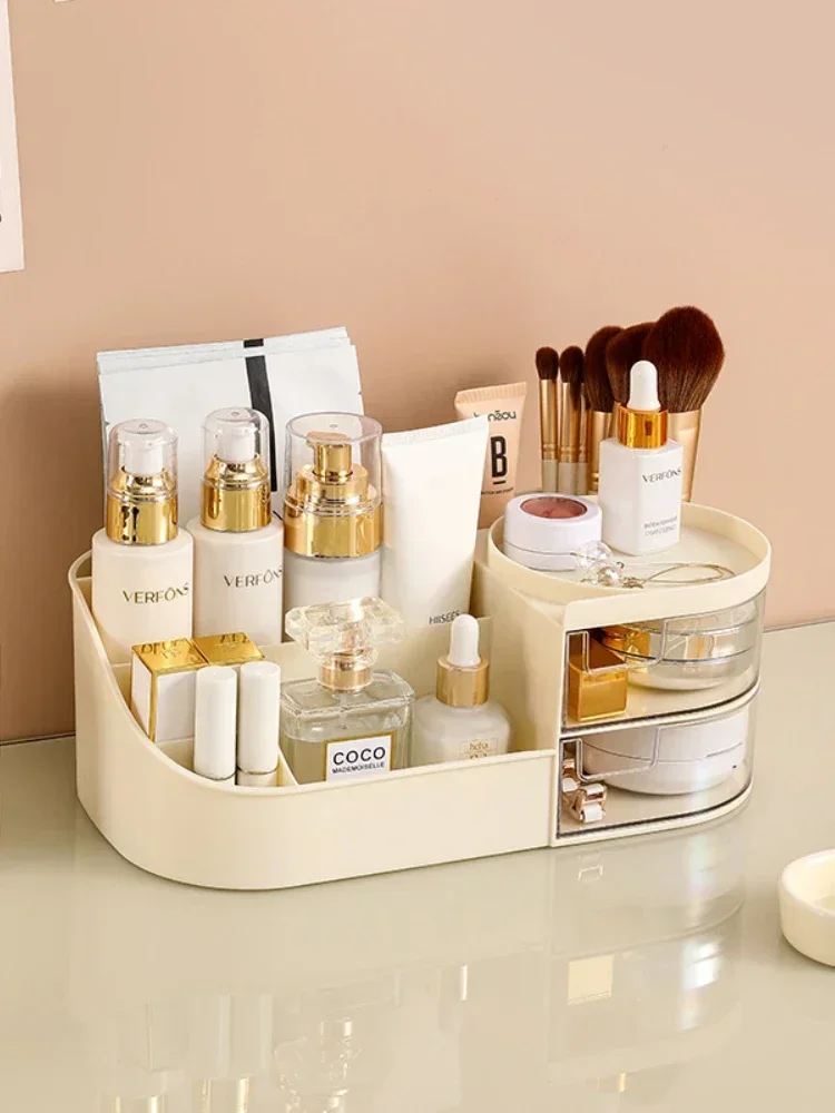 Large Capacity Cosmetic Storage Box Makeup Drawer Organizer Jewelry Nail Polish Makeup Container Desktop Sundries Storage Box 4