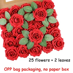 Elegant Artificial Roses with Stems for DIY Floral Creations and Decor (Red)