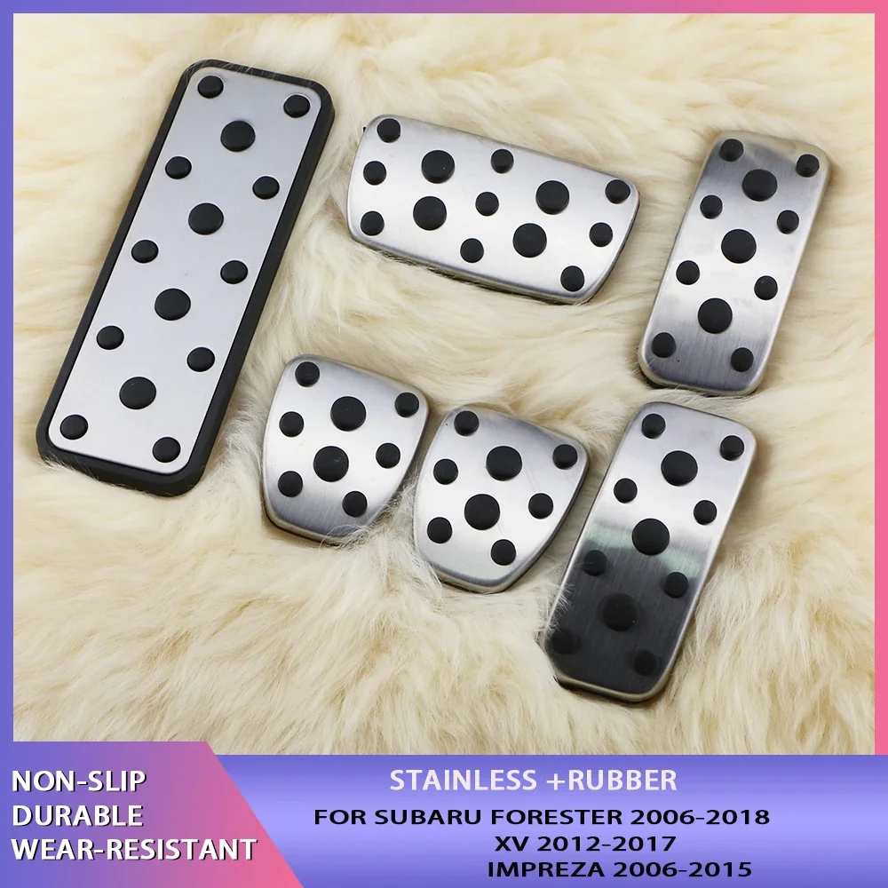 Kit Pedali Auto In Acciaio E Gomma Per Subaru Forester (2006-2018), XV (2012-2017), Impreza (2006-2015) – Con Poggiapiedi, Antiscivolo
