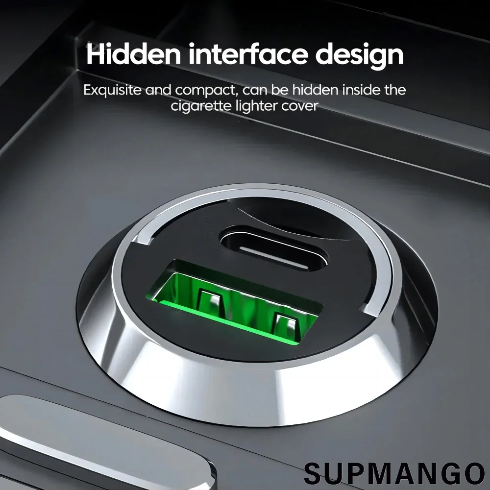 Car Charger Mini PD QC Pull Ring Fast Charging USB C Car Phone Charger Adapter iPhone 13 12 Xiaomi Samsung Huawei