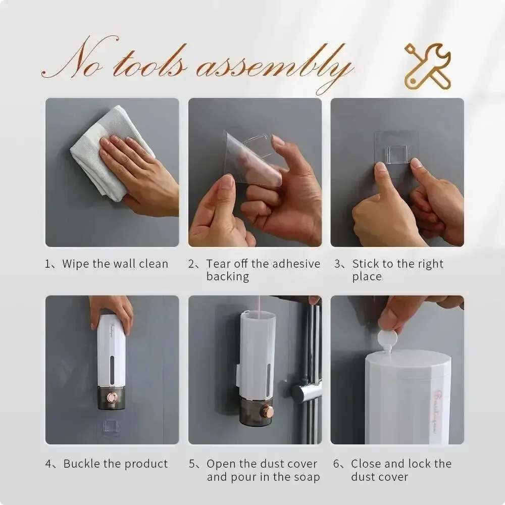 Soap Dispenser Hand Sanitizer Wall Hanger Press Dispenser Shower Gel Shampoo Box Wall Mount