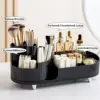 360 Rotating Makeup Organizer for Vanity with Brush Holder,  Large Spinning Cosmetic Storage Box For Countertop Bathroom Dresser 2