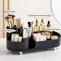 360 Rotating Makeup Organizer for Vanity with Brush Holder,  Large Spinning Cosmetic Storage Box For Countertop Bathroom Dresser 2