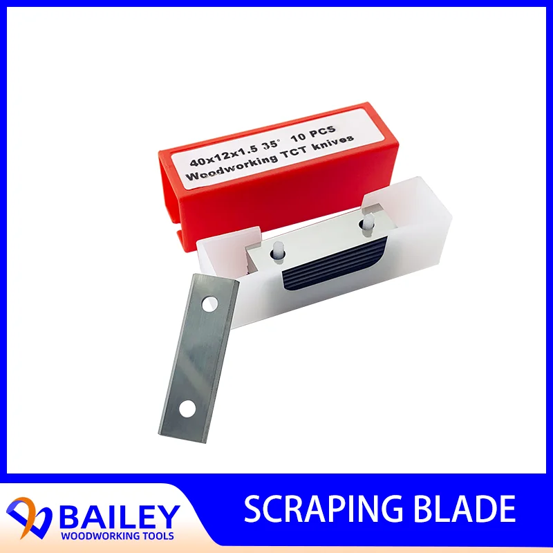 BAILEY 10PCS 40x12x1.5mm Scraping Blade Trimming Knife Premium Quality Fully Automatic for Edge Banding Machine Woodworking Tool woodworking wood pvc portable edge banding machine straight and arc shape automatic belt breaking mini cabinet desk banding