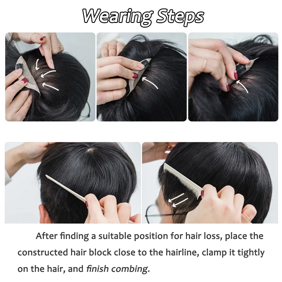 Synthetic Short Hair Wigs for Men Handsome Bald Forehead Replacement