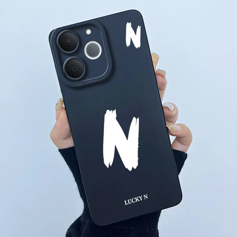 Cute Initial Letters Shockproof Soft Silicone Phone Case Cover Bumper