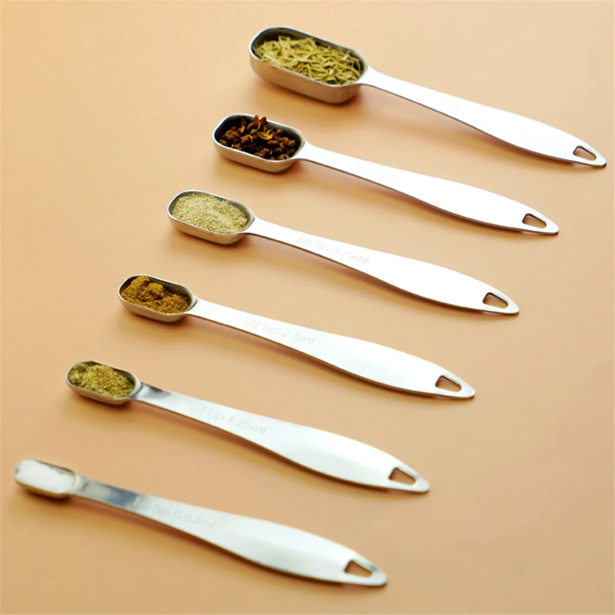 FLYY-Messlöffel-Set, Gewürzlöffel mit Skala, Messlöffel-Set, Edelstahl, Gewürz-Messlöffel, Küchenhelfer – Detail 7