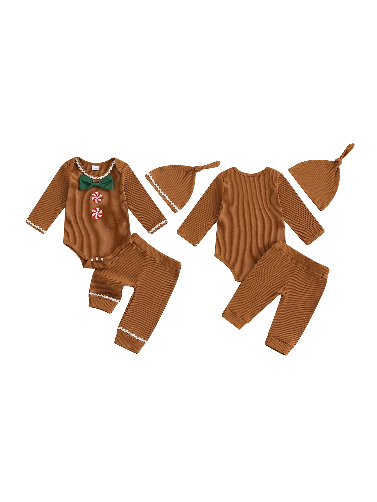 Newborn Baby 3 Piece Set Long Sleeve Round Neck Santa Claus Bow Romper Hat Elastic Waist Pants Christmas Outfit S6e4d65ccf79e42dcbd86075be6654926K