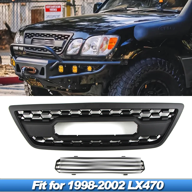 

Fit for LEXUS 1998-2002 LX470 LX570 grill with lights 1999 2000 2001 LX470 grille front bumper modification accessories decorati
