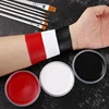 White Black Red Face Body Paint,Adult Oil Body Paint Set,FX Clown Vampire Skeleton Role Play Halloween Makeup with 6 Brushes 1