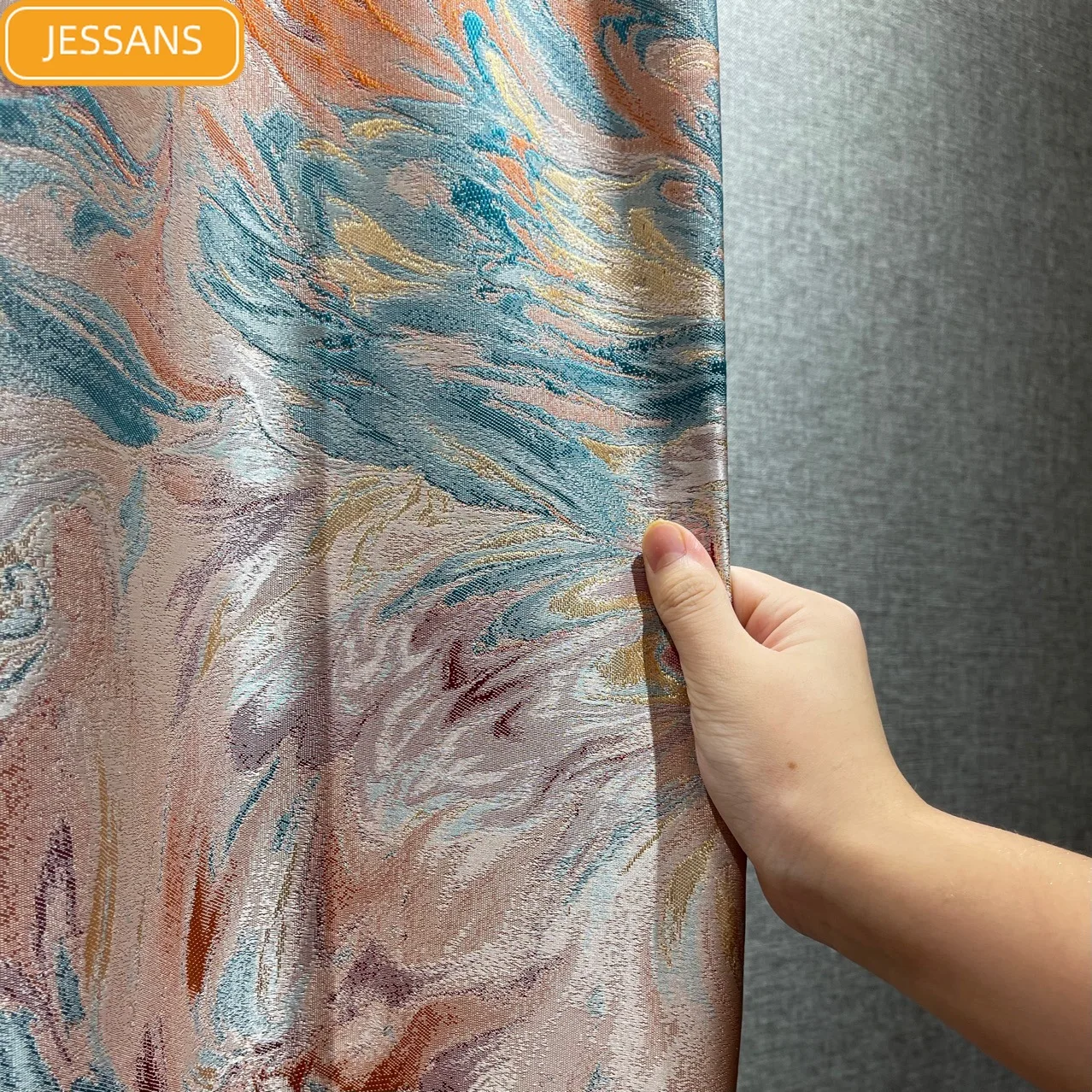 

2024 New High-precision Jacquard Abstract Oil Painting Blackout Curtains for Living Room Bedroom Finished Product Customization