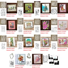 Rose Floral Bouquet Outline Cutting Dies and Clear Stamps Baby Animals Mixed Element DIY Scrapbooking Album Crafting 2021 New