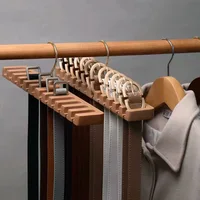 1pc Multifunctional Solid Wood Belt Storage Rack For Hanging Ties, Belt And Scarf Hanging Rack 1