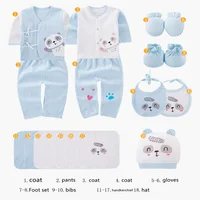 Lawadka 18 pièce/lot nouveau-né bébé vêtements pour filles garçons ensembles 100% coton infantile printemps automne doux garçon vêtements nouveau-né chapeau bavoir 4
