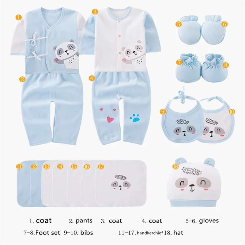 18-Piece Newborn Cotton Clothing Set 4