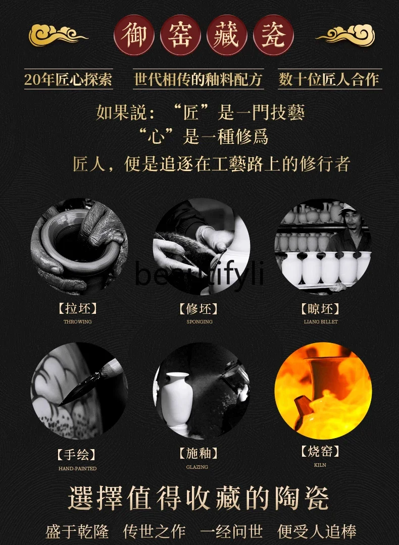 Jingdezhen ceramic cloisonne enamel vase antique home living room new Chinese flower arrangement ornament - Image 3