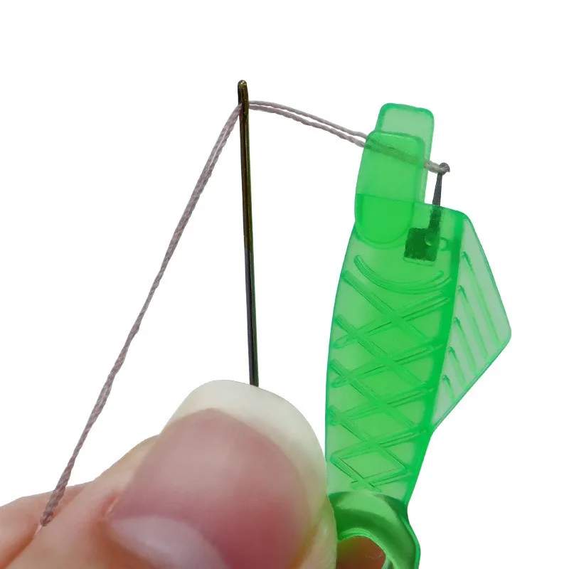 500/1Pcs 재봉틀 바늘 스레더 DIY 기계 바느질 작업을위한 물고기 입 바늘 스레더 크로스 스티치 도구 도매