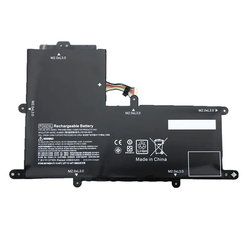 Bateria do Portátil 824560005 Tpn-q166 Hstnn-ib7g para Stream11-r015wn 11-r014wm Hstnn-db7g Series Notebook Po02xl 37wh 7.6v - Imagem 3
