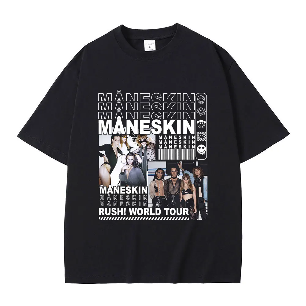 

Best Famous Italian Rock Band Maneskin Rush World Tour Print T-shirt Male Oversized Streetwear Men Women Fashion Casual Tshirt